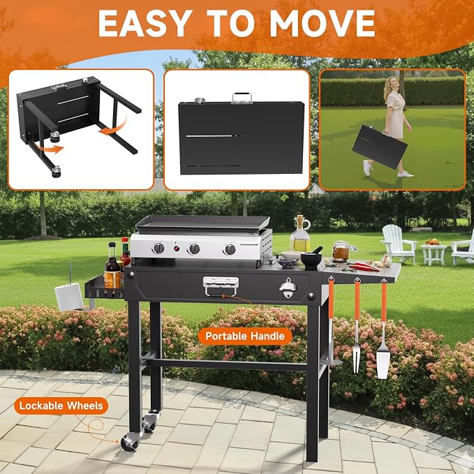 Grill Cart, Portable Grill Table - Image 5