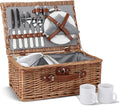 Picnic Basket for 2, Willow Hamper Set by ZORMY