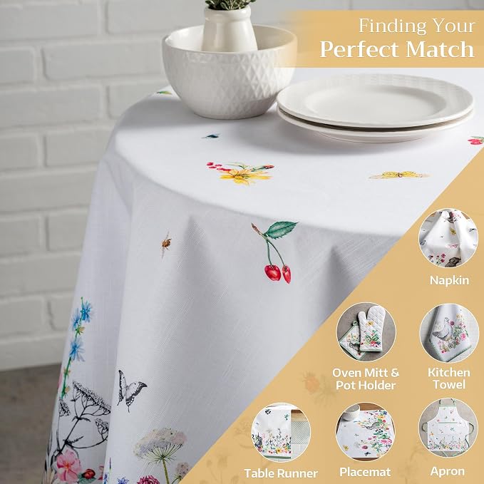 Maison d' Hermine Table Cloth Round Table 100% Cotton 69 Inches Tablecloth - Image 5