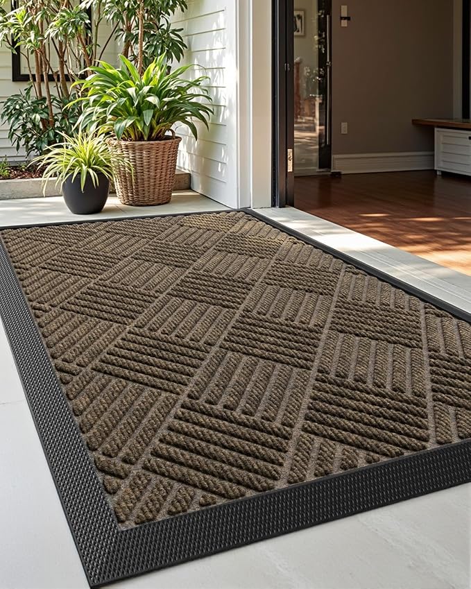DEXI Front Door Mat Outside Entrance, 2x3 ft Rubber Entry Doormat Heavy Duty by DEXI