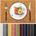 Blue Forest Placemats Set of 4, Dual-Layered Thickened Faux Linen Cloth Place by BlueForest
