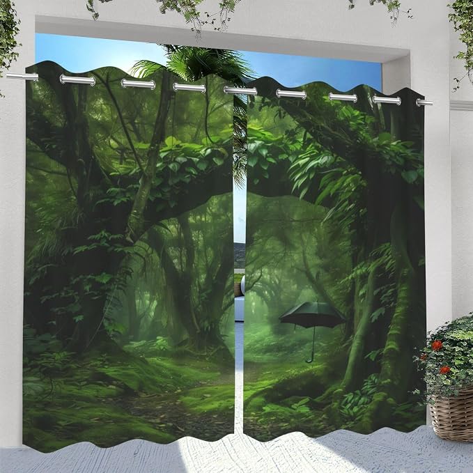 Nature Theme Waterproof Outdoor Curtains - Image 2
