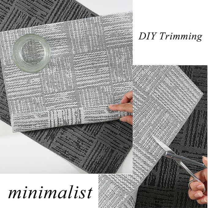 Black Placemats Set of 4, Plastic Vinyl 18" x 12" Place Mats - Image 4