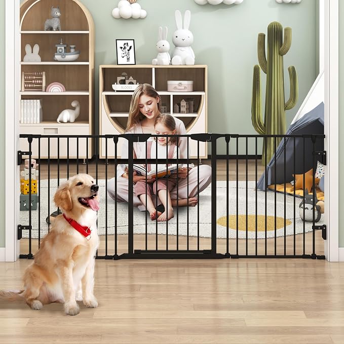 AUXSOUL 74" Wide Baby Gate Metal Safety Playpen - Image 6