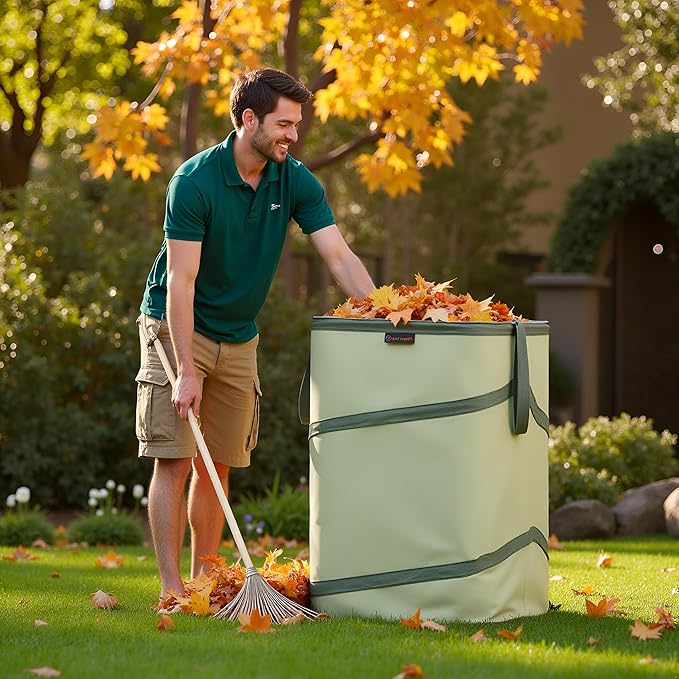 YUDI & GARDEN 46 Gallon Square Collapsible Yard Waste Containers, Collapsible - Image 7