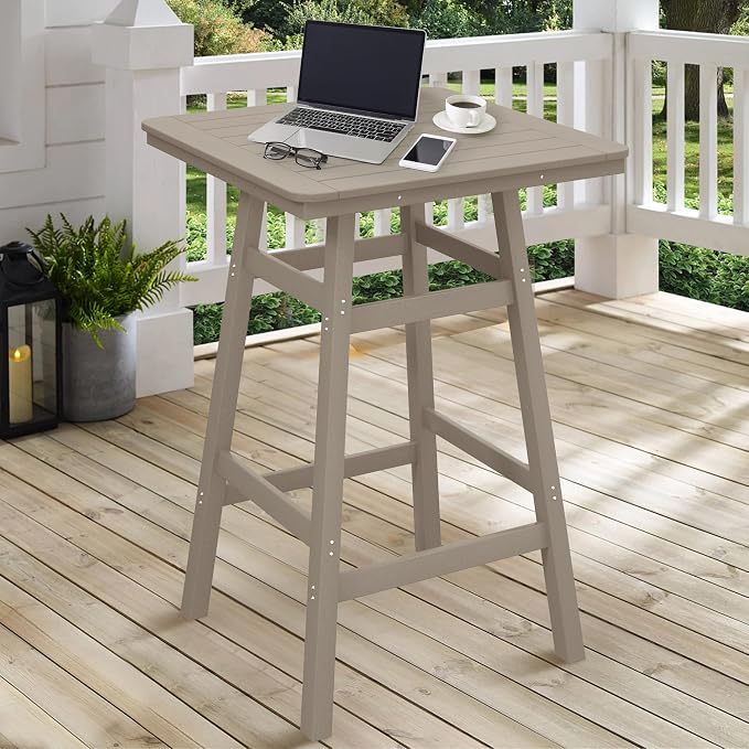 Costaelm Outdoor Bar Table, Patio Bistro Dining Pub Table - Image 8