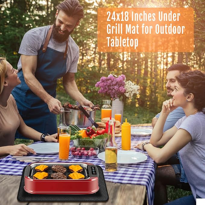 24x18 Inches Under Grill Mat for Outdoor Tabletop Grill Deck Protector - Image 7