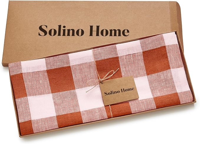 Solino Home Linen Checkered Table Runner 120 Inches Long - Image 5