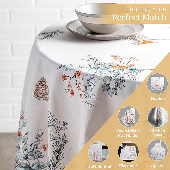 Maison d' Hermine Table Cloth Round Table 100% Cotton 69 Inches Fall Tablecloth - Image 5