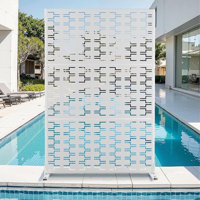 Metal Privacy Screen for Outdoor & Indoor Use, Free Standing Privacy Screen for by Unknown