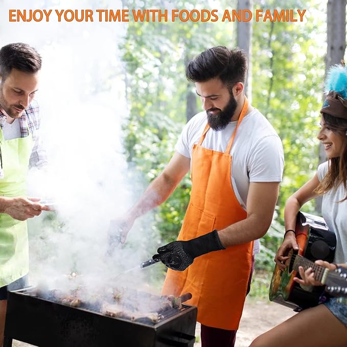 BBQ Fireproof Gloves, Grill Cut-Resistant 1472°F Heat Resistant Gloves - Image 6