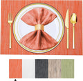 BETEAM Placemats Set of 8, Woven Vinyl Placemat by BETEAM