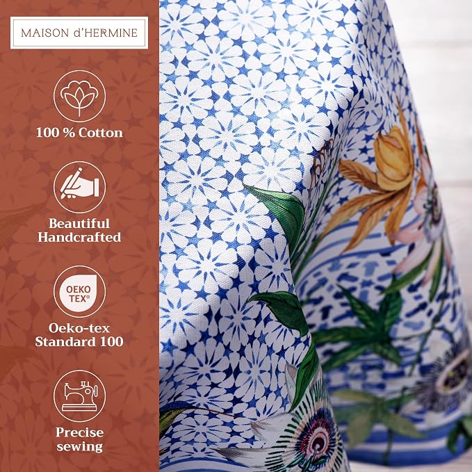 Maison d' Hermine Table Cloth Round Table 100% Cotton 69 Inches Tablecloth - Image 2