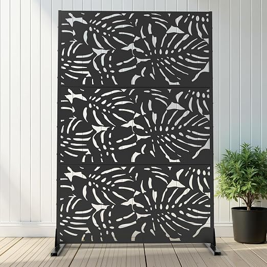 Casaphoria 72" H x 47" W Metal Outdoor Privacy Screen, Freestanding Decorative by Casaphoria