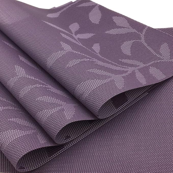 Gugrida Place Mats PVC Set of 6, Table Placemats Set of 6 PVC Woven Vinyl Place - Image 3