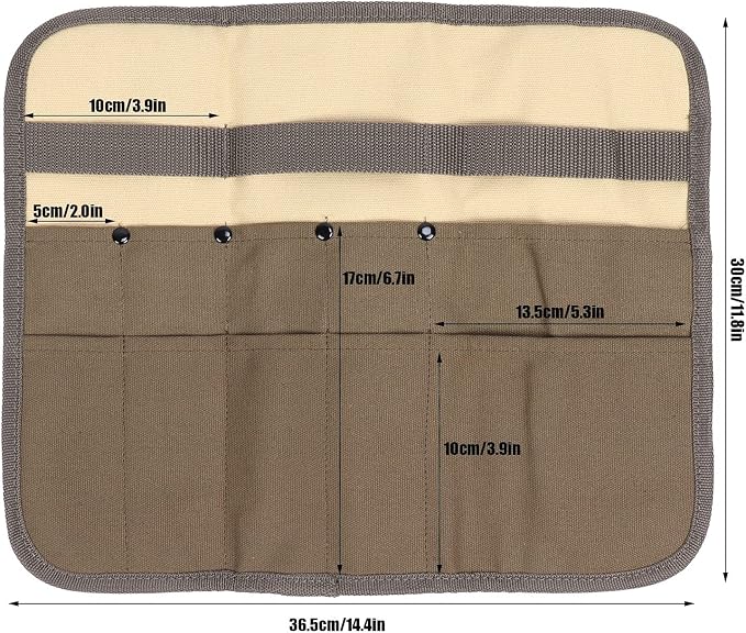 Camping Tableware Organize Bag, Knife Roll Cookware Set Canvas Storage Portable - Image 6