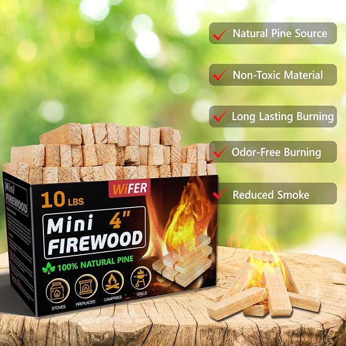 Mini Fire Stick with Fire Starter & Tongs, Tabletop Fire Pit, BBQ Grill - Image 5