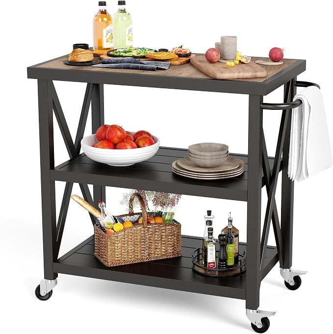 PHI VILLA Outdoor Grill Table, Elegant Grill Cart by PHIVILLAThepioneerofcomfortablehouseholdsupplies