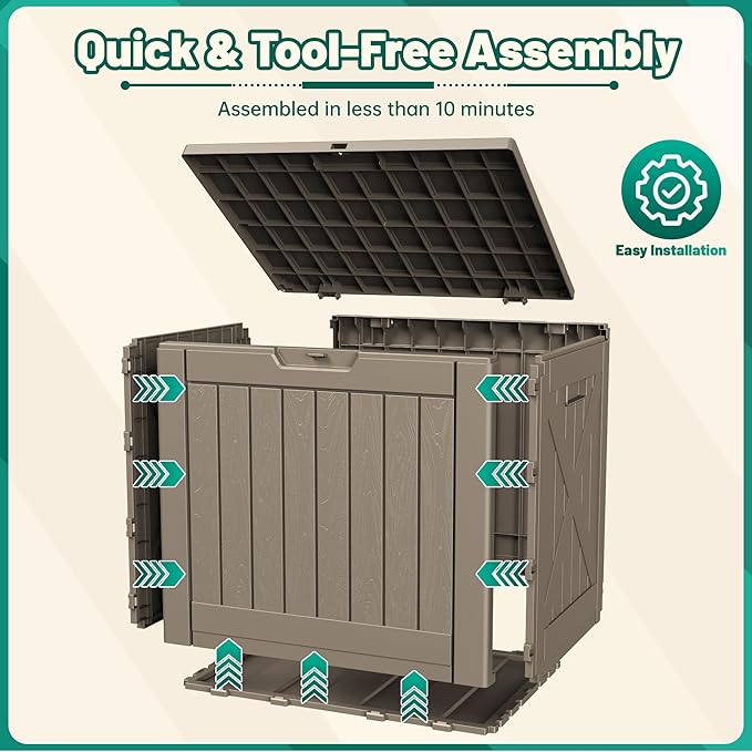 Devoko 40 Gallon Deck Box Outdoor Storage Box Waterproof - Image 5