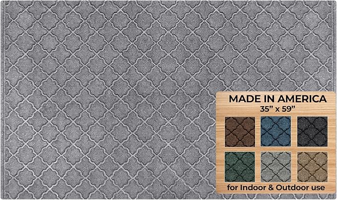 WaterHog Heavy Duty Doorway Mat, Made in USA, Durable & Skid-Resistant Entryway by BungalowFlooring