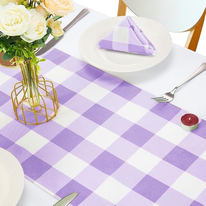 Fabric Checkered Table Runner 6 Pack Waterproof Gingham Table Runner 14W x 108L - Image 5