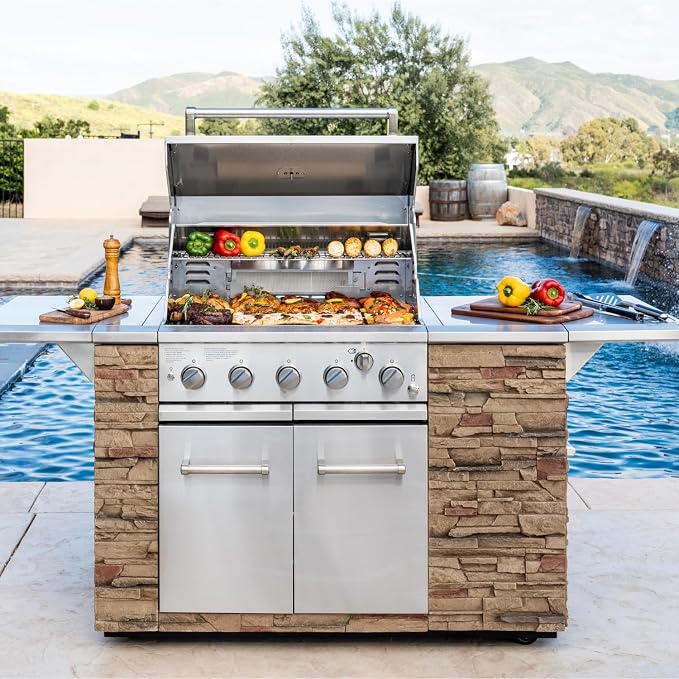 SPIRE Premium 5 Burner Built In Gas Grill Island Head, Stainless Steel 30 Inch - Image 9