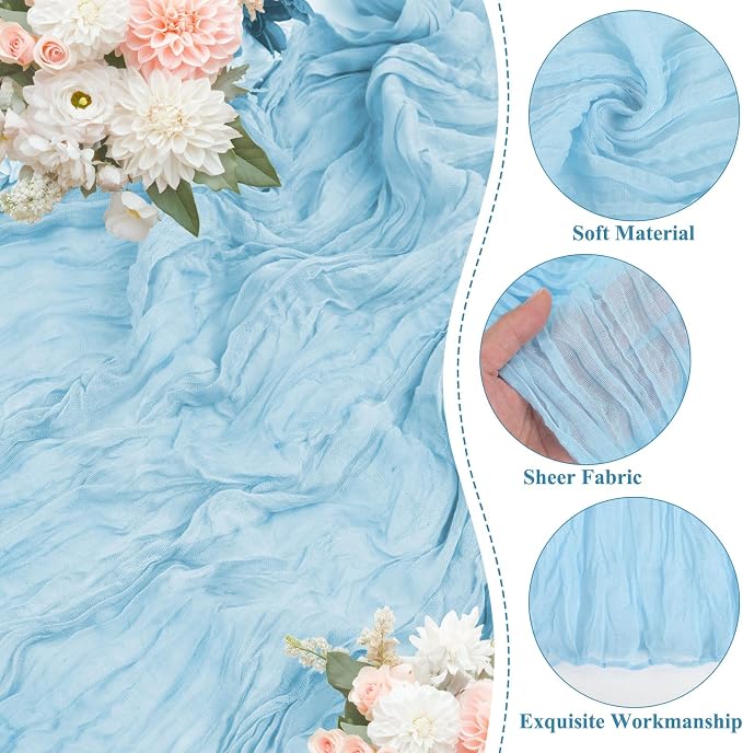 8 Packs Cheesecloth Table Runner 10FT Long Boho Gauze Fabric Table Runner - Image 3