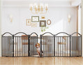 UDD Metal Folding Dog Gate Indoor 144" Extra Wide, Freestanding No Drilling Pet by UDD