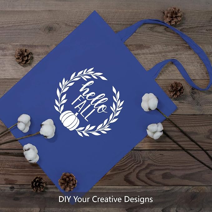 TOPDesign 24-Pack Economical 16"x15" Blue Cotton Tote Bag, Lightweight Medium - Image 3
