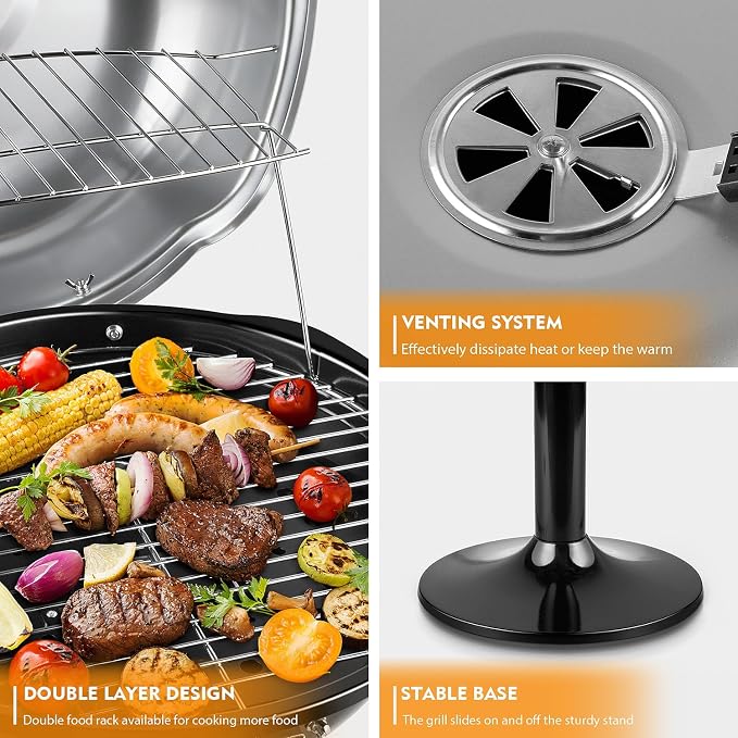 Electric Grill, Techwood Indoor/Outdoor Electric BBQ Grill, 1600W Portable - Image 3