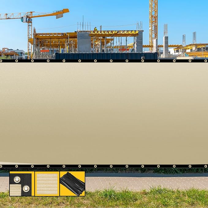 Customized 8' x 137' Beige Fence Privacy Screen, by SHADESPEARE