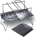 TokyoCamp HAKOSUKA Portable Fire Pit, Foldable Stainless Steel Wood Burning by TokyoCamp