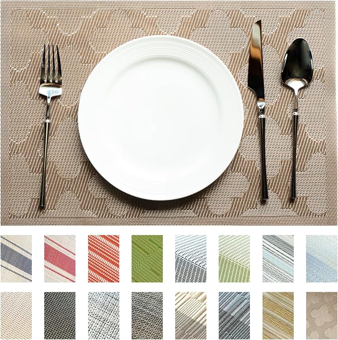 Placemats Set of 12 Vinyl/Plastic Woven Place Mats by Unknown