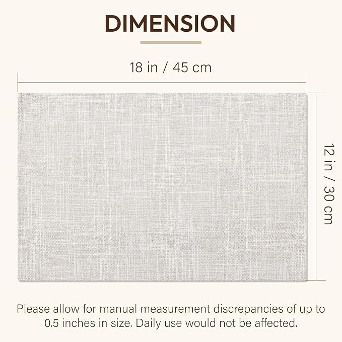 Blue Forest Placemats Set of 6, Dual-Layered Thickened Faux Linen Cloth Place - Image 3
