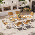 Outdoor Dining Set for 6, Patio Table and Chairs Set by Oasbira