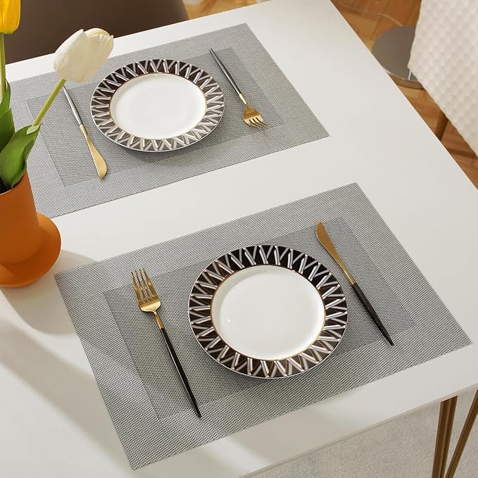 Vinyl Placemats Heat-Resistant Table Mats Washable Easy Clean Plastic Placemats - Image 4