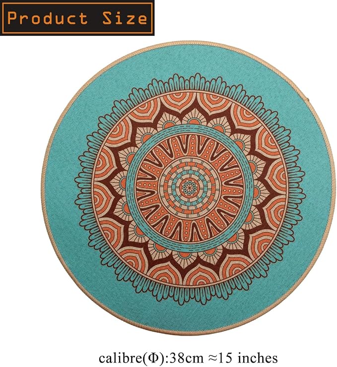 PIGCHCY Round Boho Placemats Set of 6, Rubber Heat Resistant Tabel Mats - Image 2