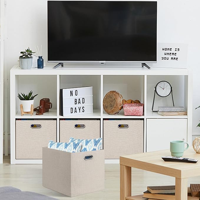 Posprica 13x15x13in Collapsible Storage Bins, Fabric Foldable Cube Storage Boxes - Image 3