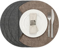 Myir JUN Round Placemats, Dual Sided Faux Leather Place Mats Set of 4 by MyirJUN