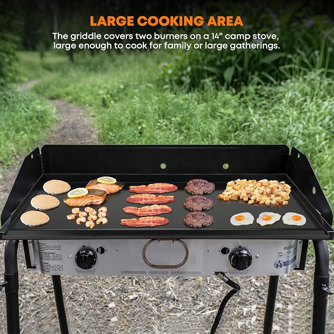 Stanbroil Universal 2-Burner Griddle, Nonstick Flat Top Griddle - Image 6