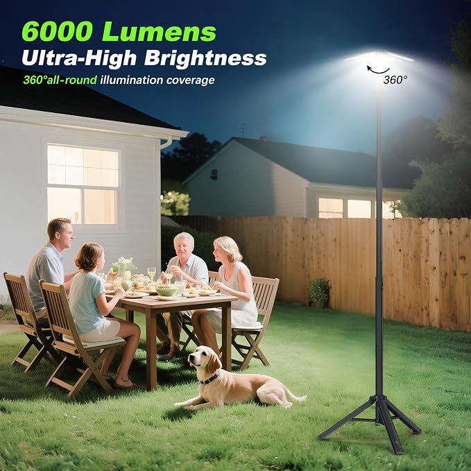 Camping Lights with Remote & Stand 6 Ft, 14000 mAh Rechargeable Camping Lantern - Image 2