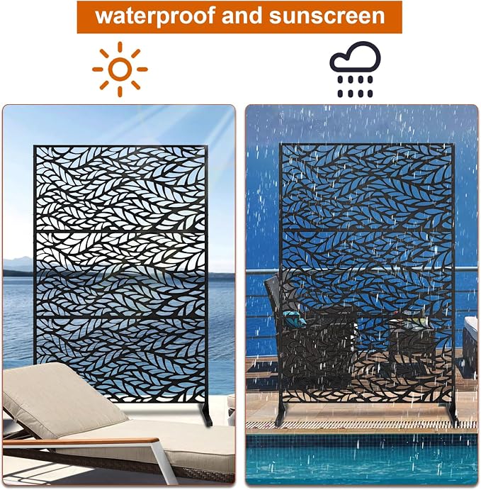 72" H×47" W Metal Privacy Screen, Outdoor Indoor Privacy Screens - Image 6
