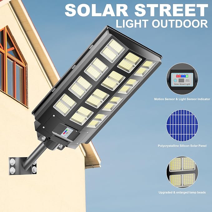 loyoele 9000W Solar Parking Lot Lights 360000LM 7000K LED Solar Street Lights - Image 7