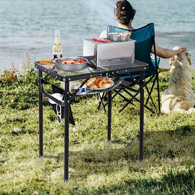 RedSwing Folding Grill Table, Lightweight Height Adjustable Aluminum Table - Image 2