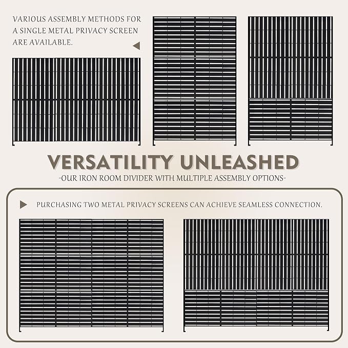 Kozyard Metal Privacy Screen 74" H x 47.2" W Decorative Outdoor Divider - Image 5
