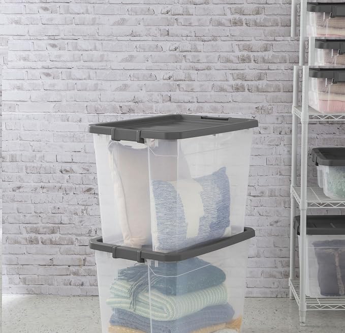 108-Quart Clear Plastic Stackable Storage Tote - Image 4