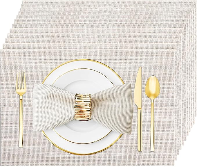 Placemats Set of 12 Washable&Wipeable Place mats by Uolr