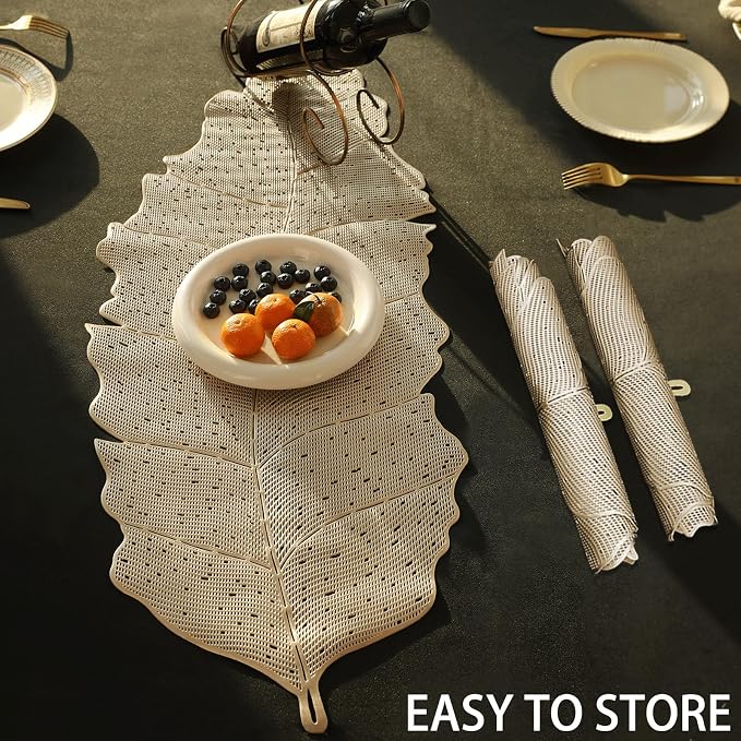 FAVE Gold Table Runner 36 Inches Dining Table Runner Heat Resistant Table Mats - Image 7