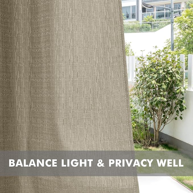 HolidayIdeas 4 Panels Linen Outdoor Curtains - Image 5