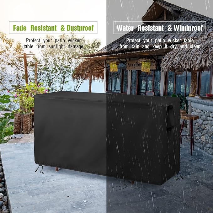 Outdoor Bar Cover for Patio Wicker Bar Counter Table 55"L x 18"D x 36"H - Image 5